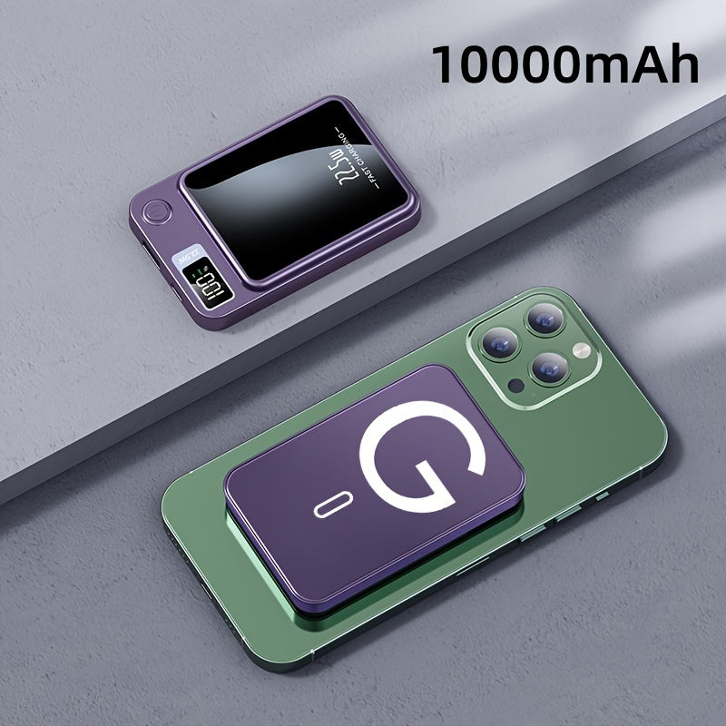 Banco de energía inalámbrico de 10000mAh con carga rápida 22.5W PD20W Pantalla LED para iPhone y Android