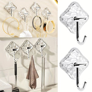 4-Pack Adhesive Hooks Non-Slip Traceless for Kitchen Bathroom Bedroom Utility