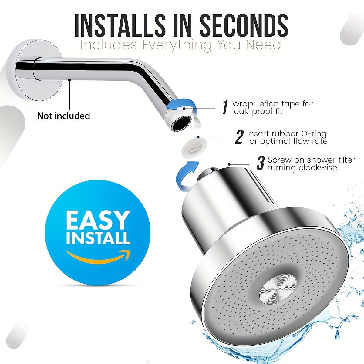 Stainless Steel 6-Inch High-Pressure Rain Shower Head for Hotel Bathrooms