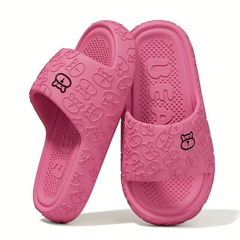 Women's Men’s Cartoon Bear Slip-On Sandals Pink Purple EVA Indoor Outdoor