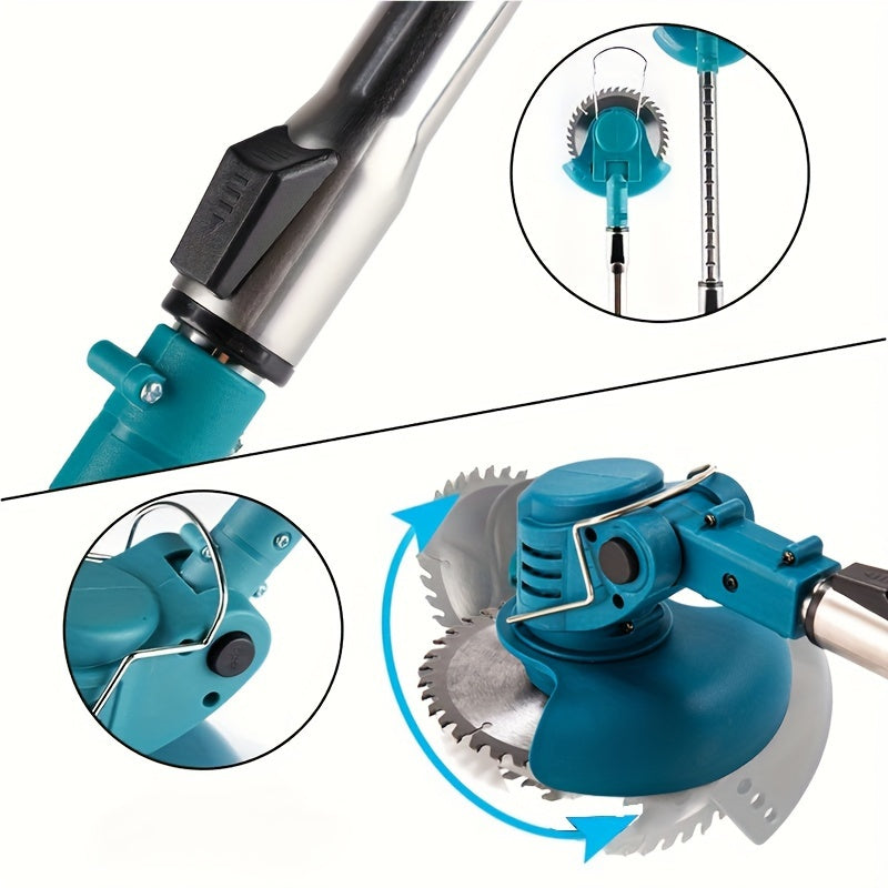 Electric Lawn Mower and Trimmer Set with Adjustable Handle and 2 Rechargeable Batteries