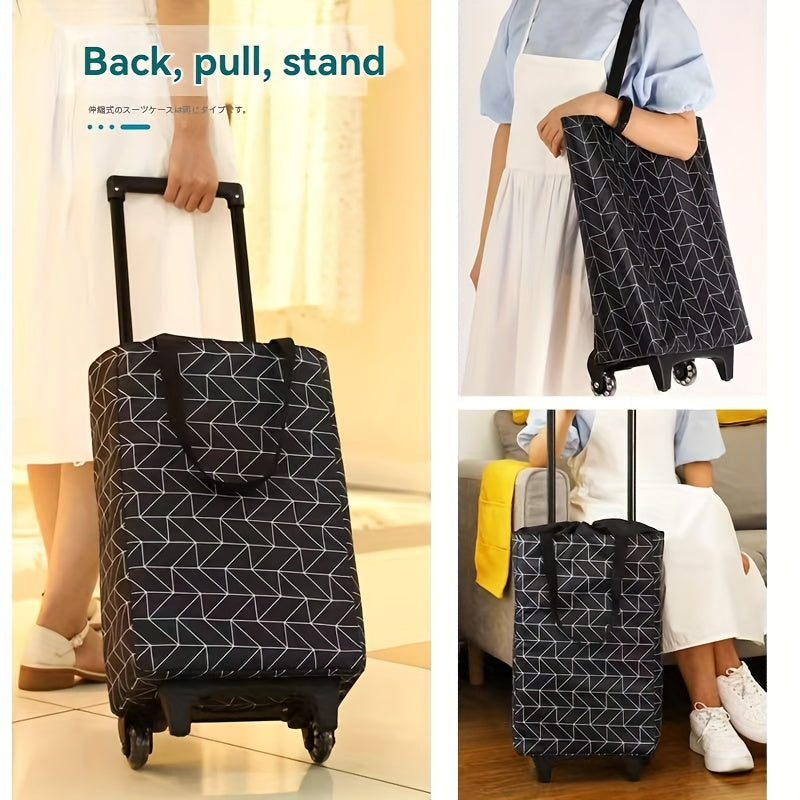 Carro de compras con marco de metal duradero, aislamiento y diseño plegable