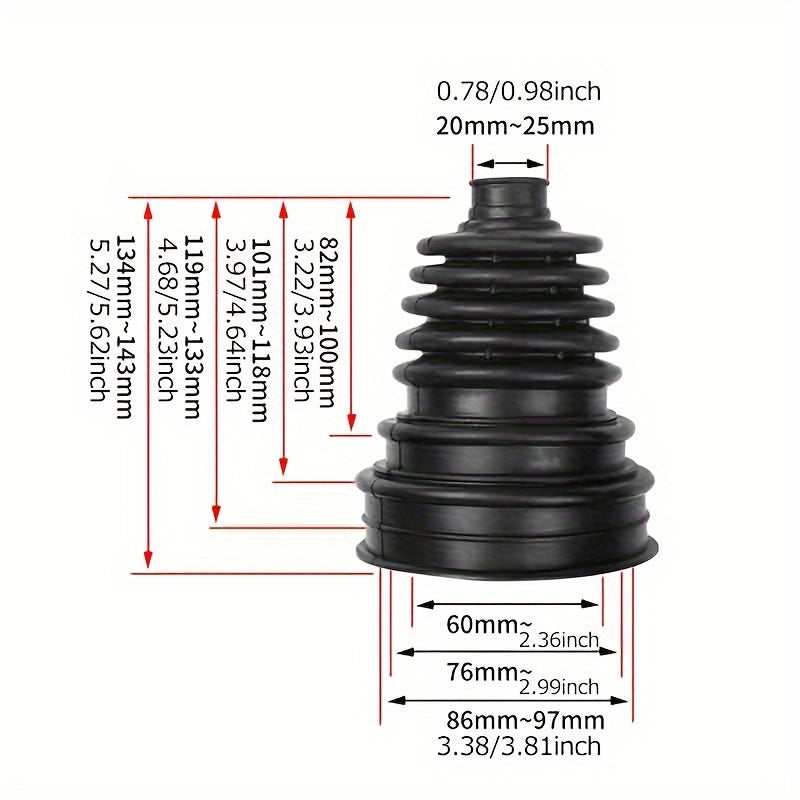 Universal Fit 2PCS Silicone CV Joint Boot Kits Car Drive Shaft Dustproof Covers
