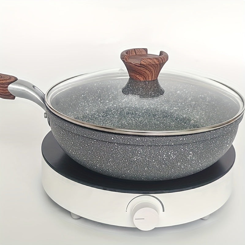 Cornstone Non-Stick Flat Bottom Pot with Lid and Tempered Glass Cover for Home Cooking