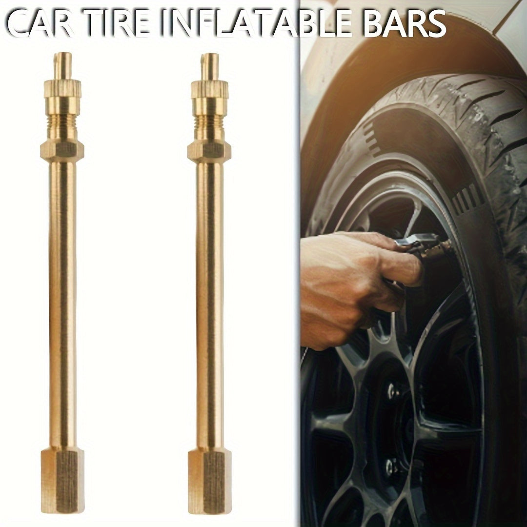 Dos piezas de extensiones de válvula de neumático de cobre dorado para coches, camiones, furgonetas, SUVs