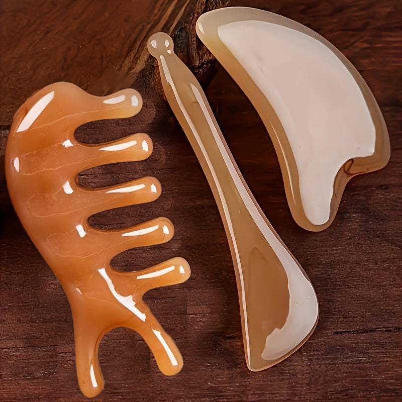 Set of 1/3/4 Gua Sha Boards for Face Scalp Massage Skin Care and Muscle Relaxation