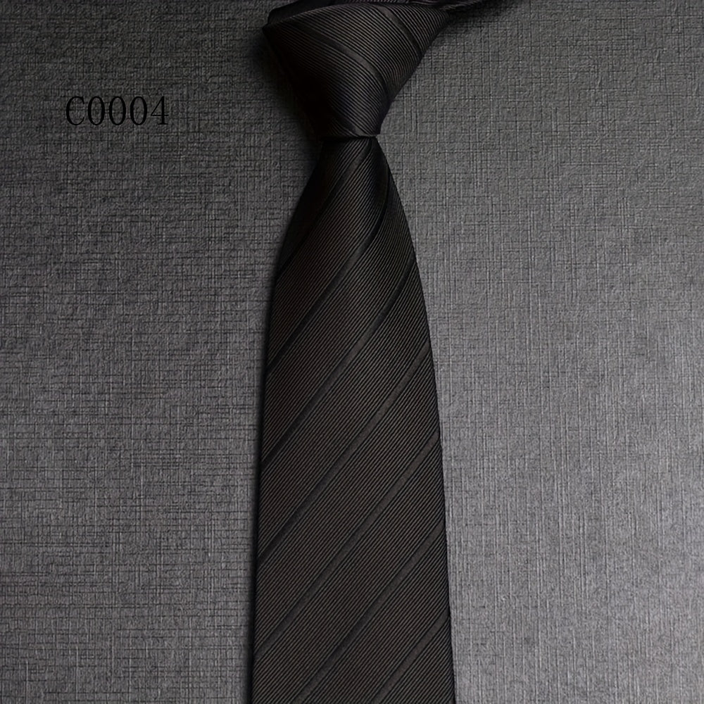 Men's Black Jacquard Neck Tie 8cm Formal Business Gift for Women