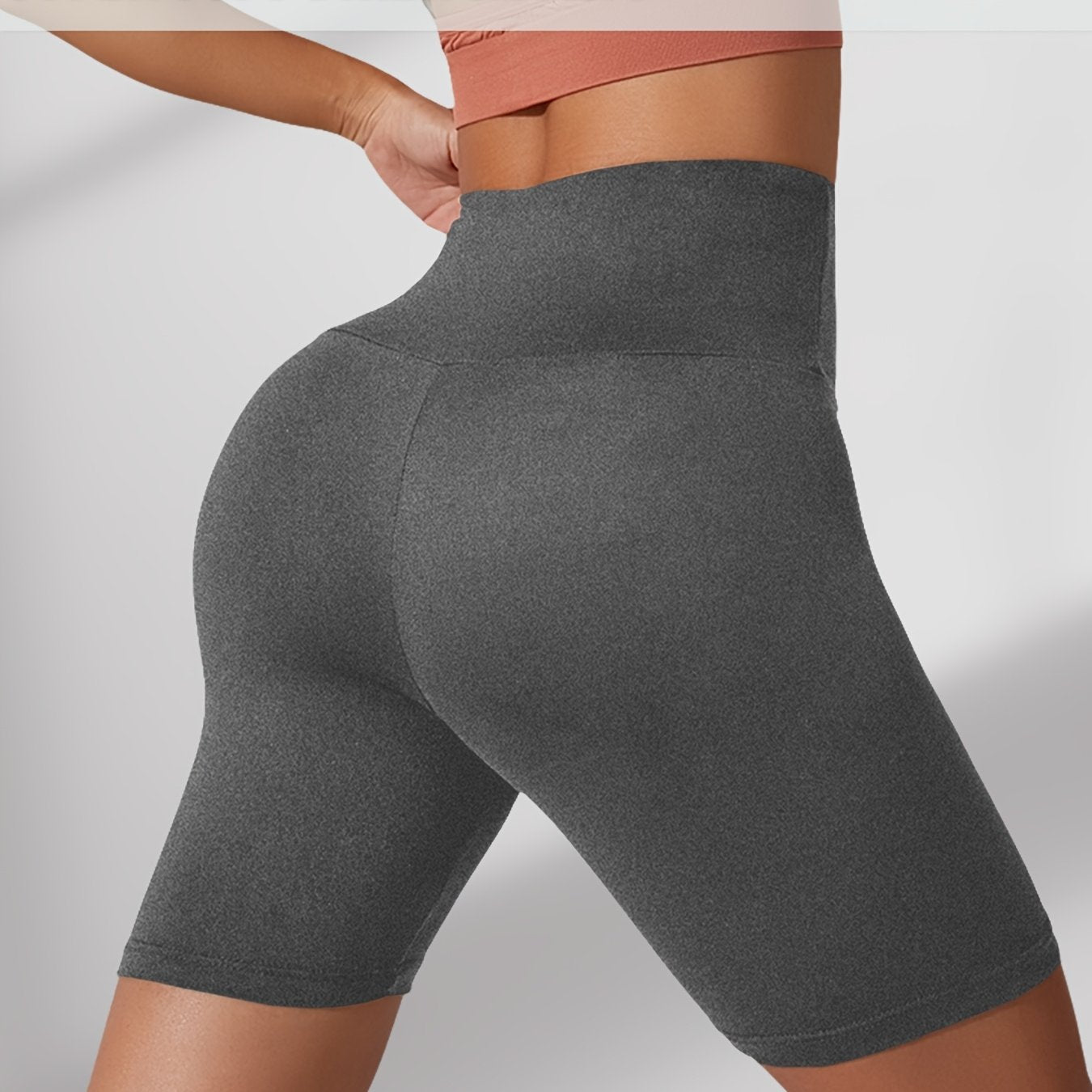 Plus Size Women's High Waisted Biker Shorts Stretchy Workout Yoga Athletic Shorts