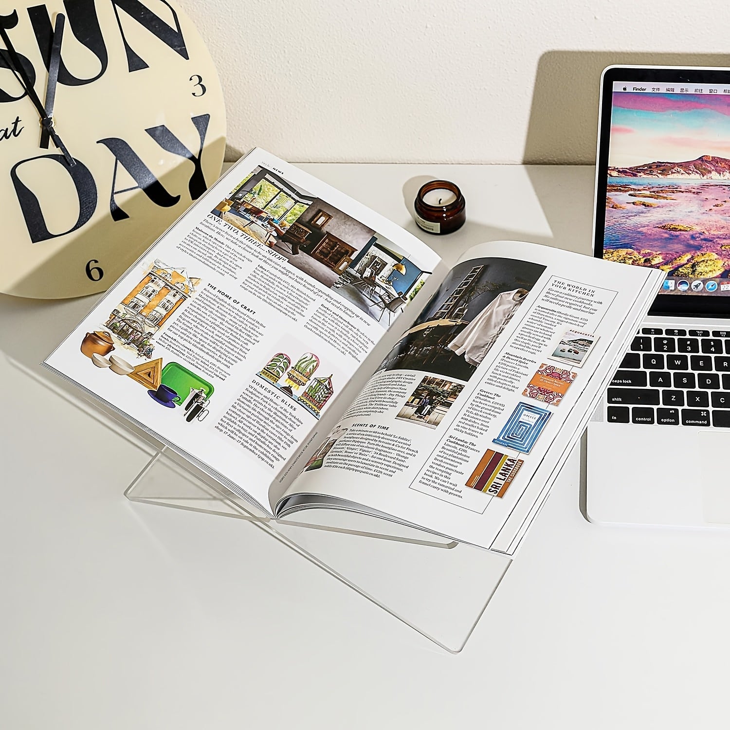 X-Shaped Transparent Acrylic Reading Stand for Books and Magazines