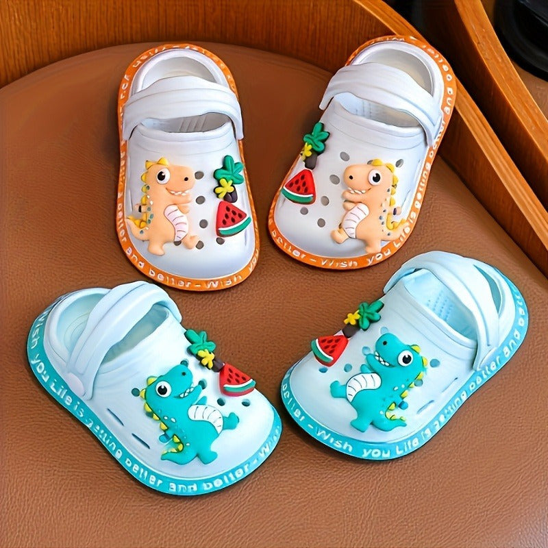 Kids' EVA Clogs with Dinosaur Charms for Boys and Girls Indoor Outdoor Summer Shoes