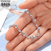 Cadena de plata de ley con colgante de corazón de zirconia cúbica para mujeres