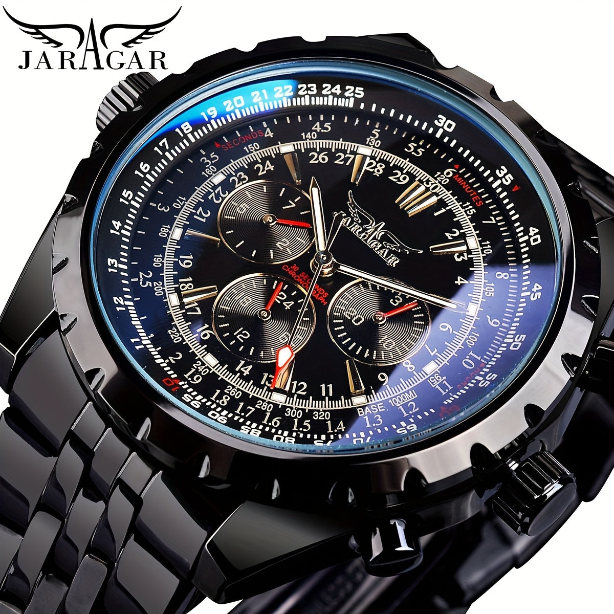 Men's Mechanical Watch Stainless Steel Hollow Large Dial Fashionable Gift