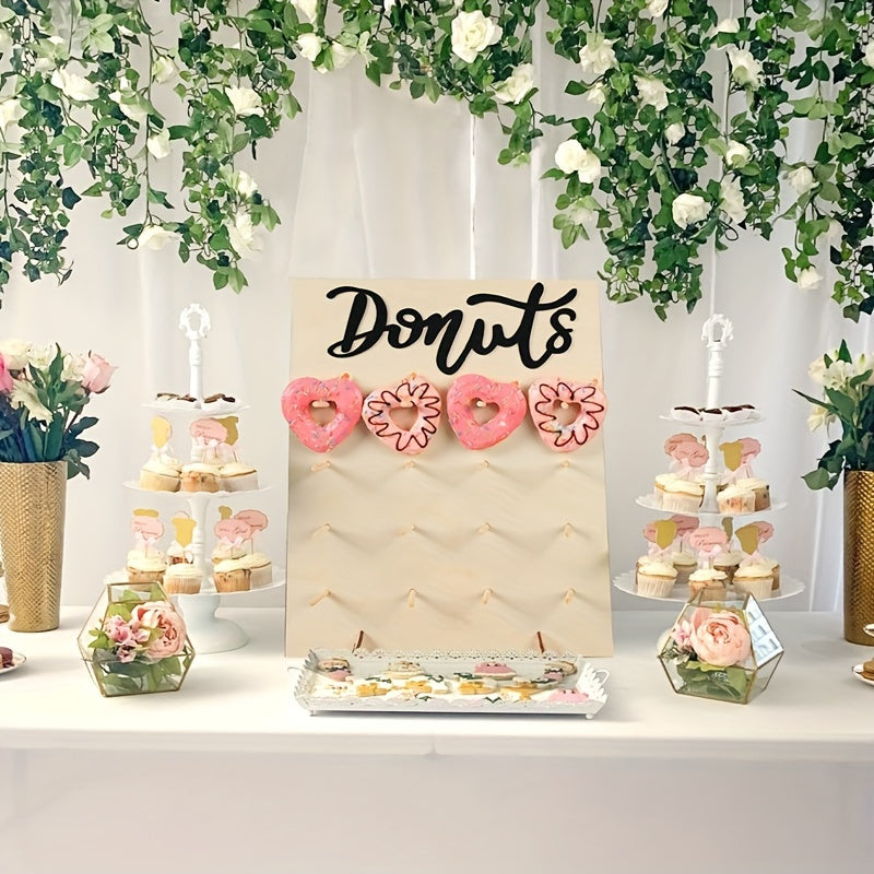 Rustic Wood Donut Holder for Weddings and Parties, Candy Buffet Display