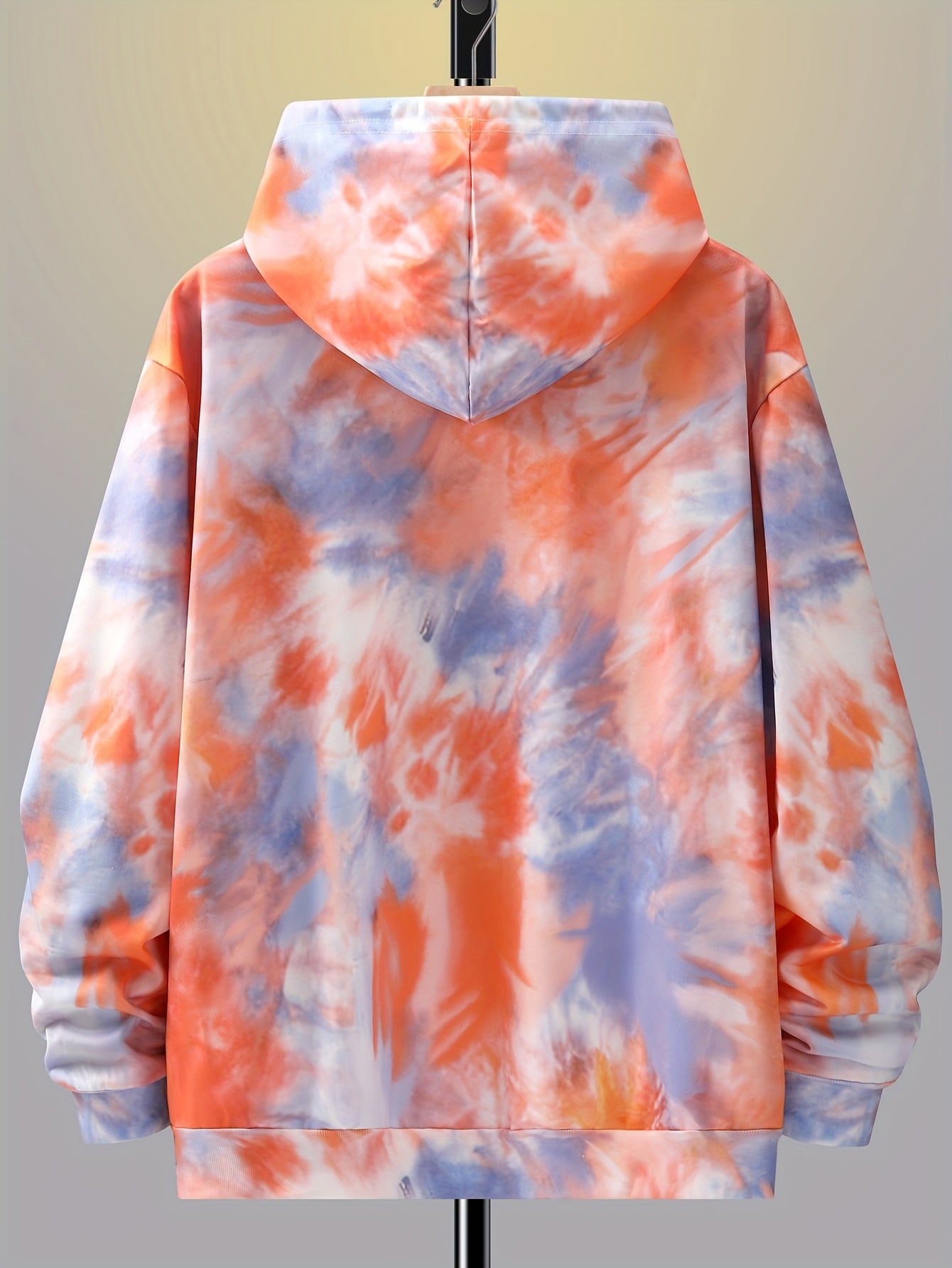 Men's Gradient Colorful Hoodie with Pockets and Drawstrings Plus Size
