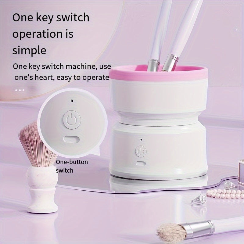 Electric Makeup Brush Cleaner with Silicone Brush Sanitizer for Beauty and Makeup Tools