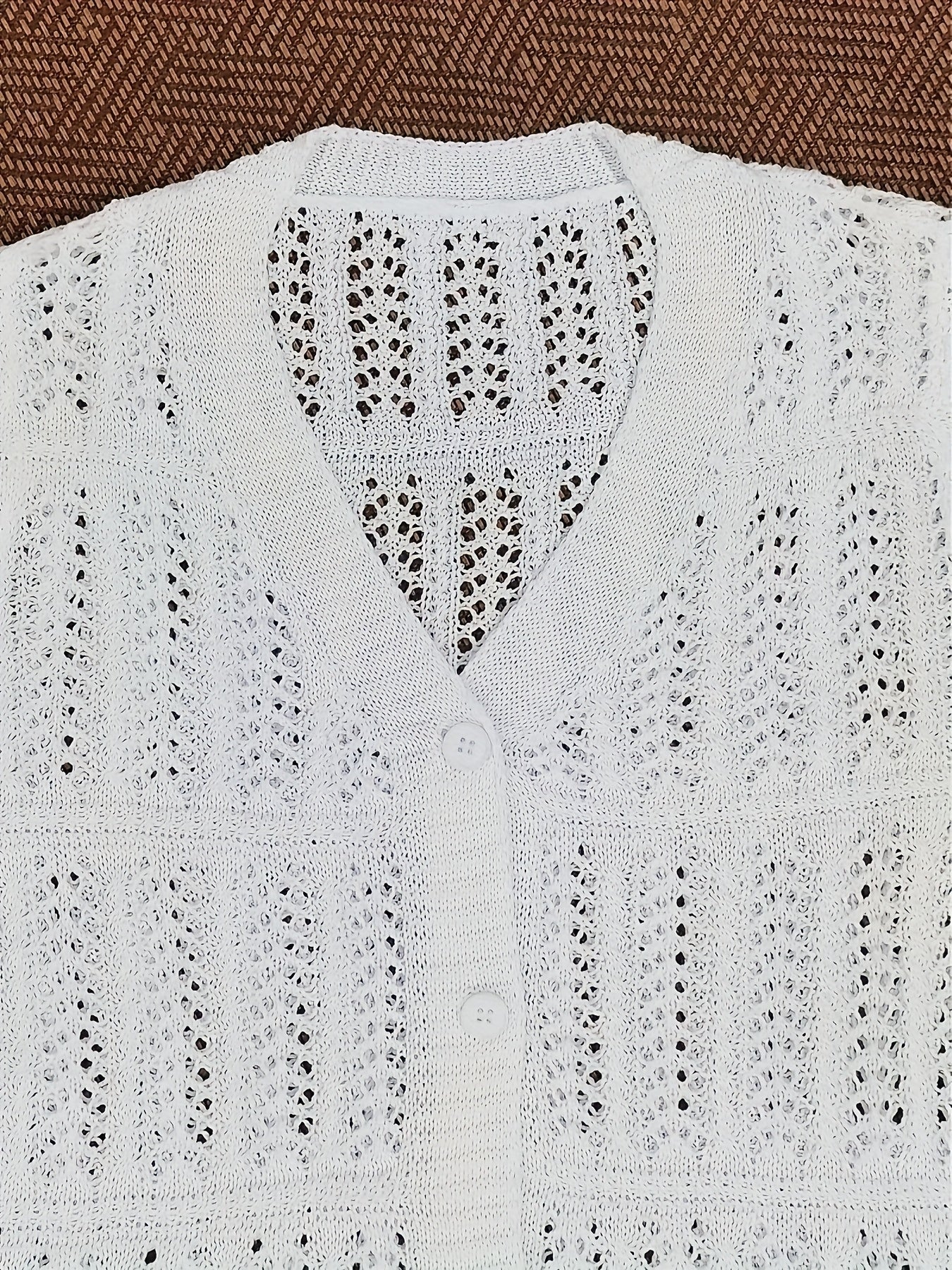 Plus Size Women's Lightweight Lace V-Neck Cardigan with Button Front