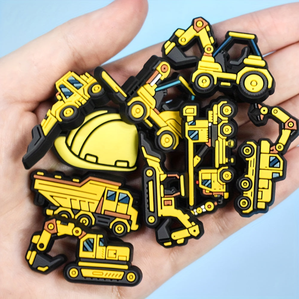 Unisex Plastic Construction Vehicle Shoe Charms for Sandals and Garden Shoes