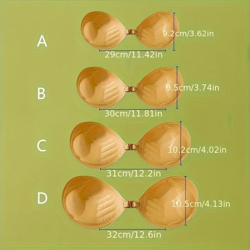Adhesive Bra Pads for Small Busts Seamless Wireless Push-Up Clear Silicone Non-Woven Fabric