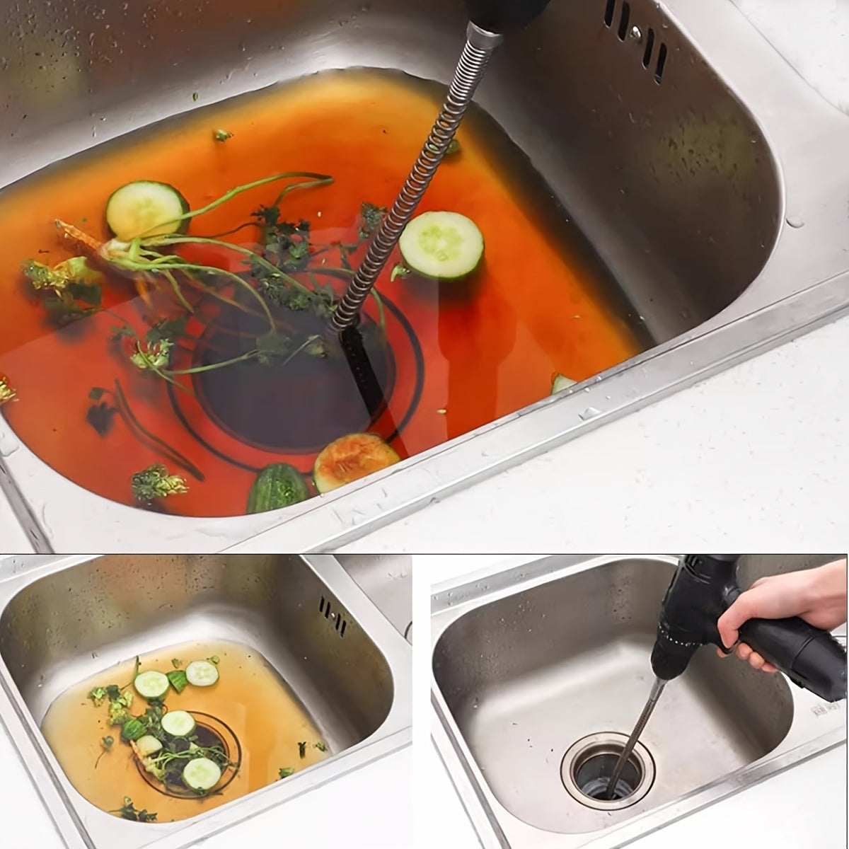 Extendable Electric Drain Auger for Clogs in Toilets and Drains Durable Metal Residential Commercial