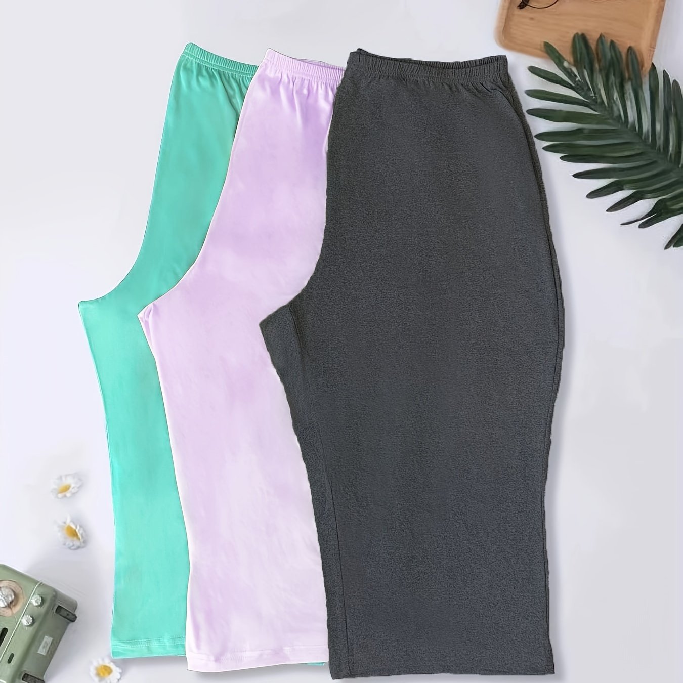 Women's Plus Size Lounge Pants Elastic Waist Capri Home Wear