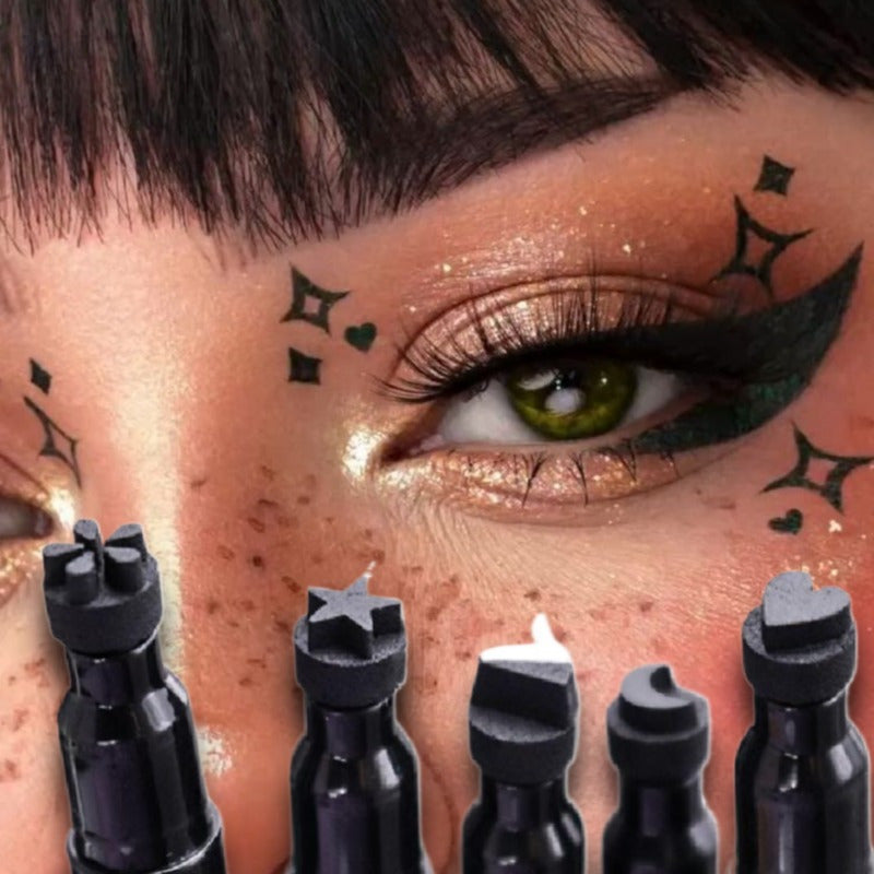 Women Black Liquid Eyeliner Pen Double-Ended Waterproof Long-Lasting