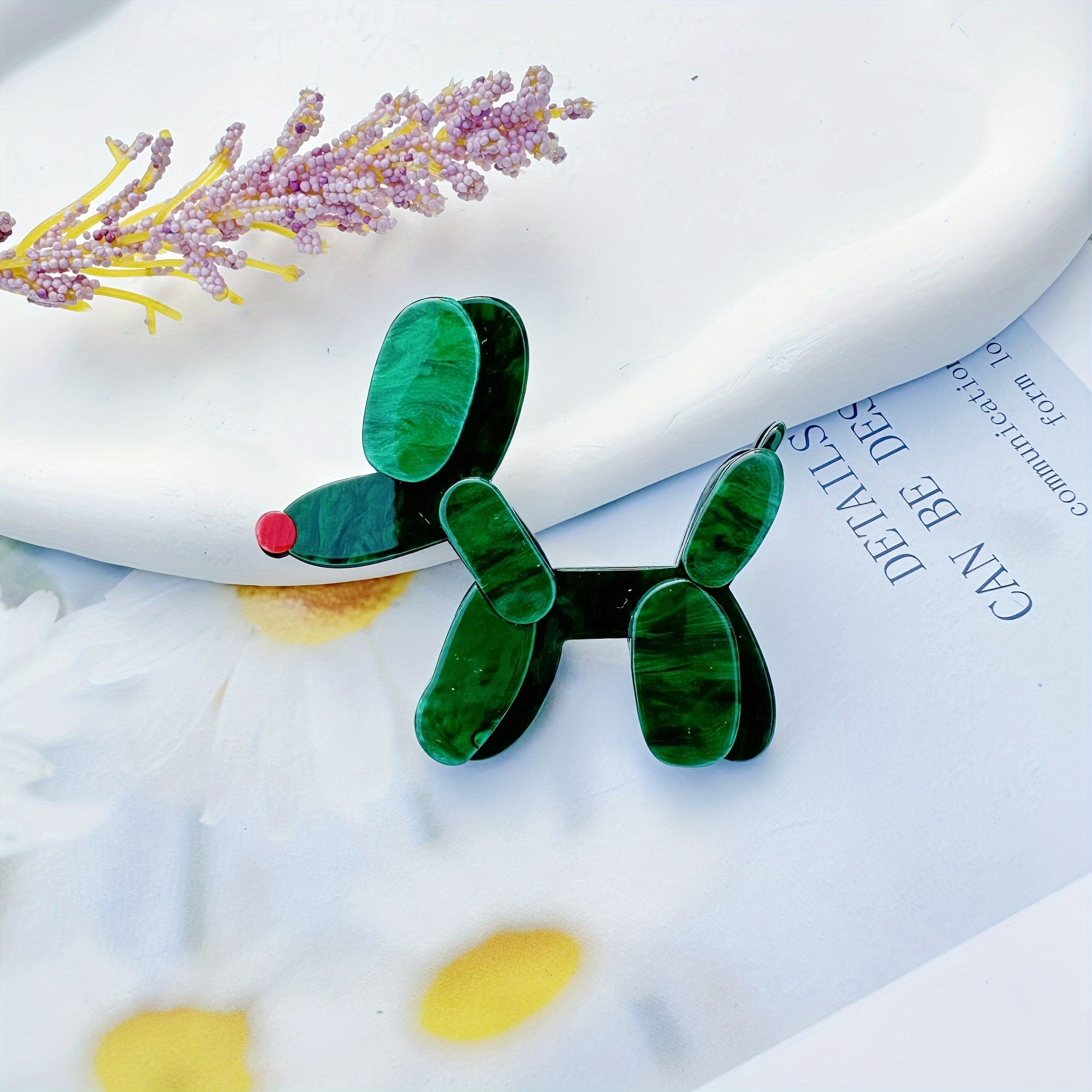 Handmade Acrylic Animal Brooch Pin Cartoon Dog Shape for Apparel Bags Accessories