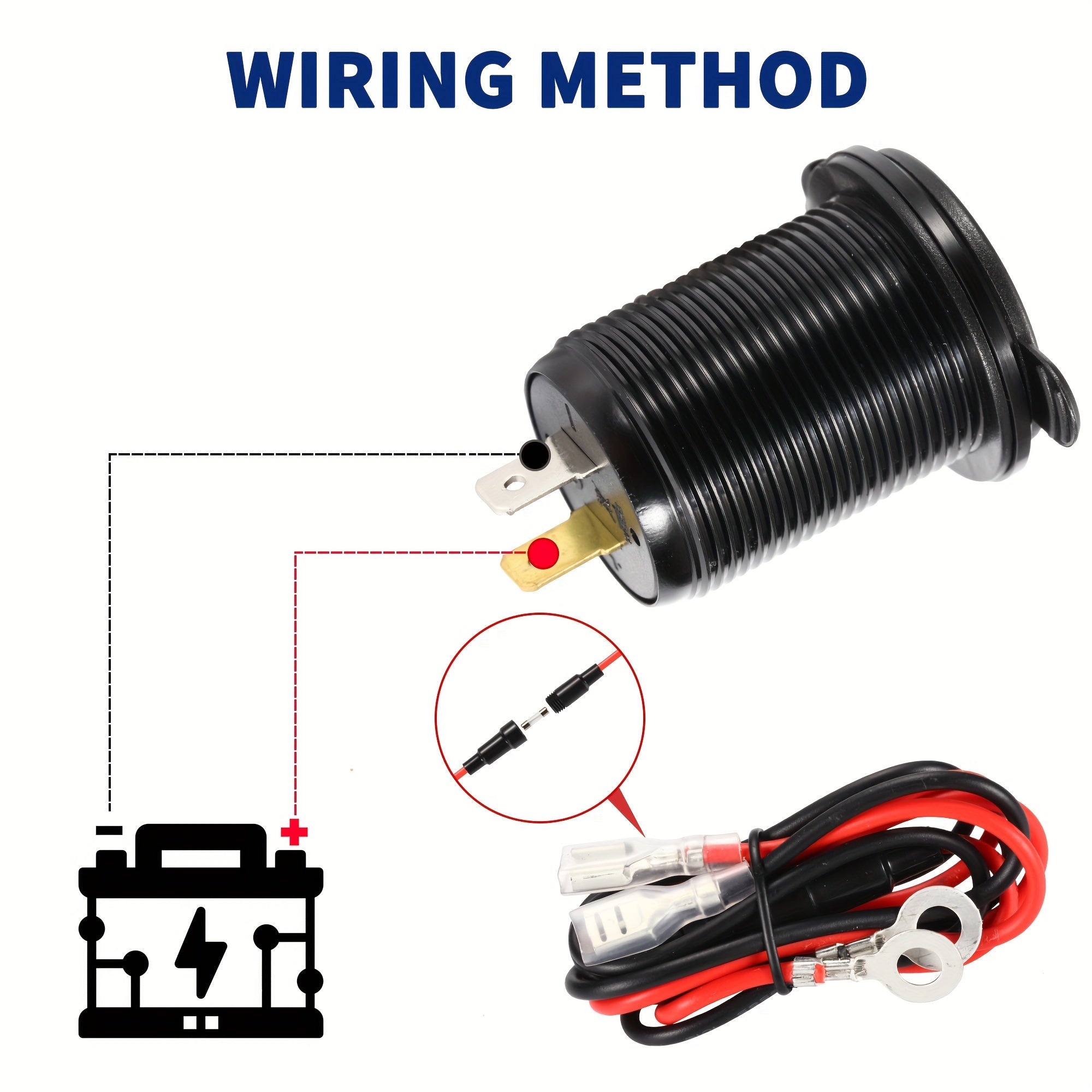 Dual USB Fast Charging Socket PD Type C QC3.0 Car Charger 12V 24V