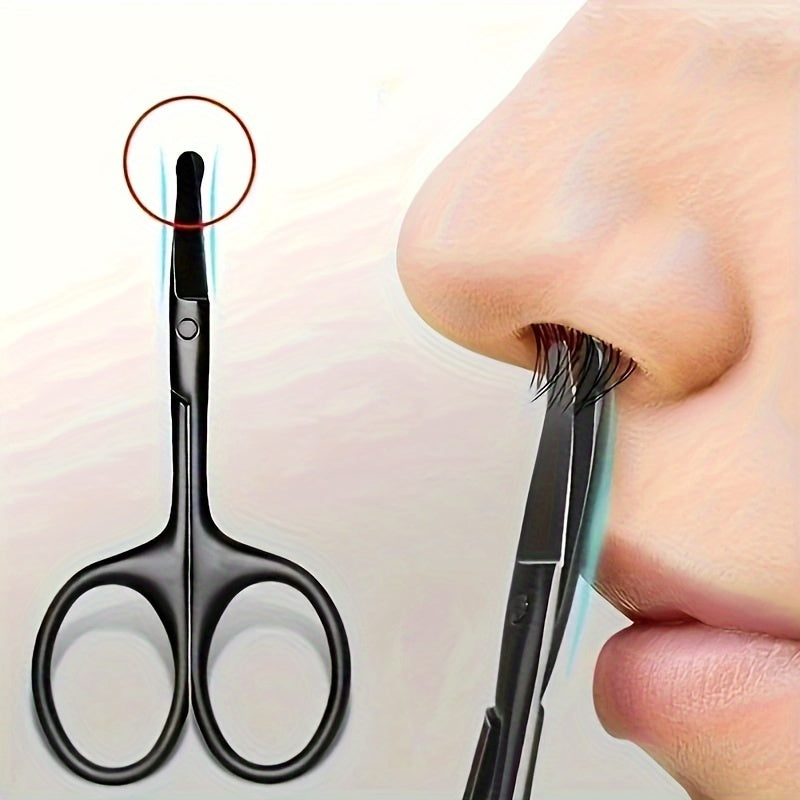 Nose Hair Scissors Stainless Steel Precision Grooming Safety Tips