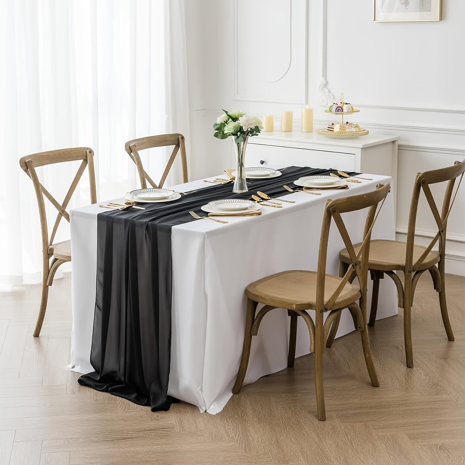 Chiffon Table Runner for Weddings Parties Banquets and Gifts