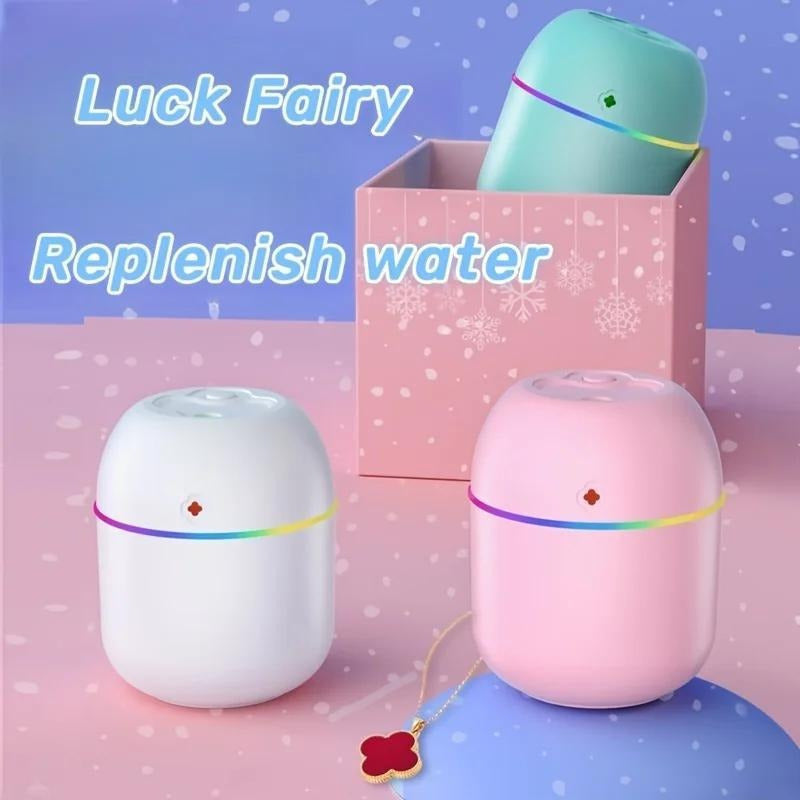 USB-Powered Humidifier with Night Light for Bedroom Office Car White Pink