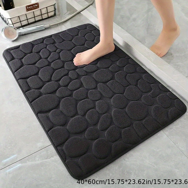 Alfombra de baño de espuma viscoelástica con patrón geométrico, antideslizante, absorbente, tejida plana, de poliéster, de 1.5 cm de grosor