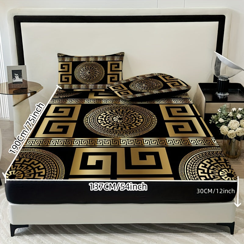 European Design 3-Piece Bedding Set Polyester Breathable Machine Washable