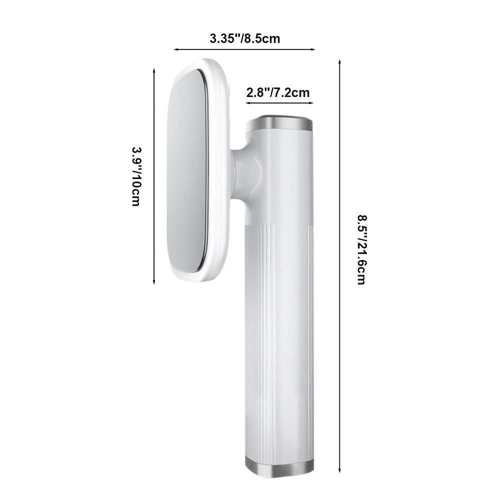 Mini dazmol mashinasi: Qisqa, portativ va USB quvvatlangan - Qiyshiqsiz kiyim texnologiyasi bilan aylanuvchi qo'l dazmoli. Oson sayohat va uyda foydalanish uchun egiluvchan dizayn. Oq va qora/kolba ranglarida mavjud - Kiyimlar uchun mukammal mini dazmol.