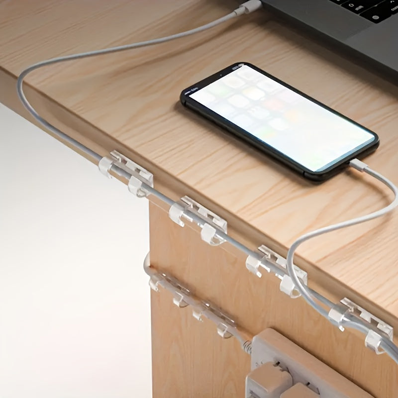 20/60 шт. прозрачных пластиковых самоклеящихся зажимов для кабелей для организации проводов на стенах и столах