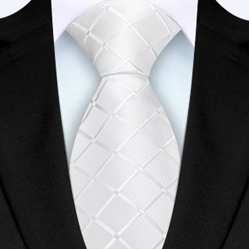 Erkaklar uchun Plaid galstuk 8cm keng, polyester, to'ylar, ziyofatlar, biznes uchun