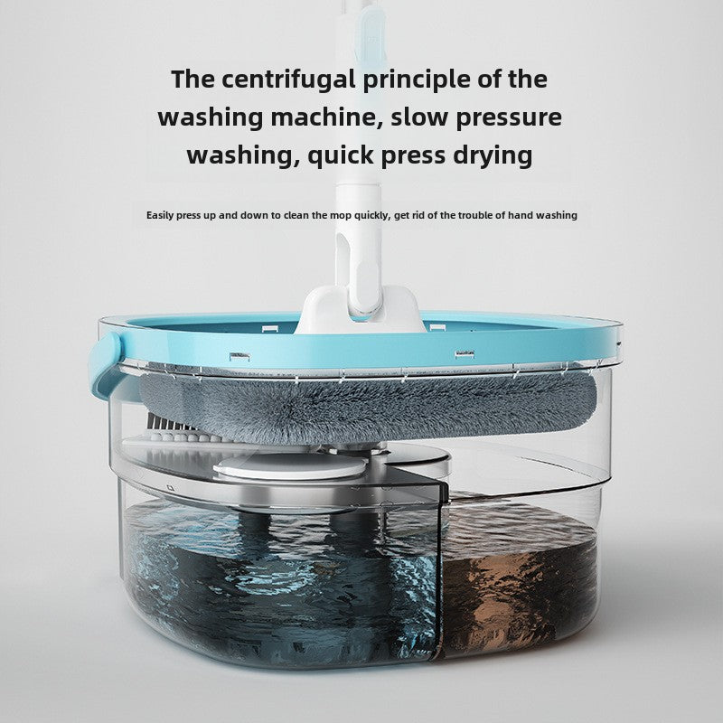 Qulay Spin Mop va Chelak To'plami - Suvni Ajratish - Oson Tozalash, Yotoqxona va Mehmonxonalar uchun Mukammal