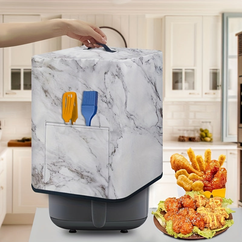 Waterproof Marble Textured Handle Cover for Air Fryer and Electric Appliances