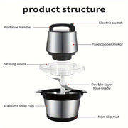 Large Capacity Meat Grinder with Vegetable Grinder Stainless Steel Two Speed Food Grade