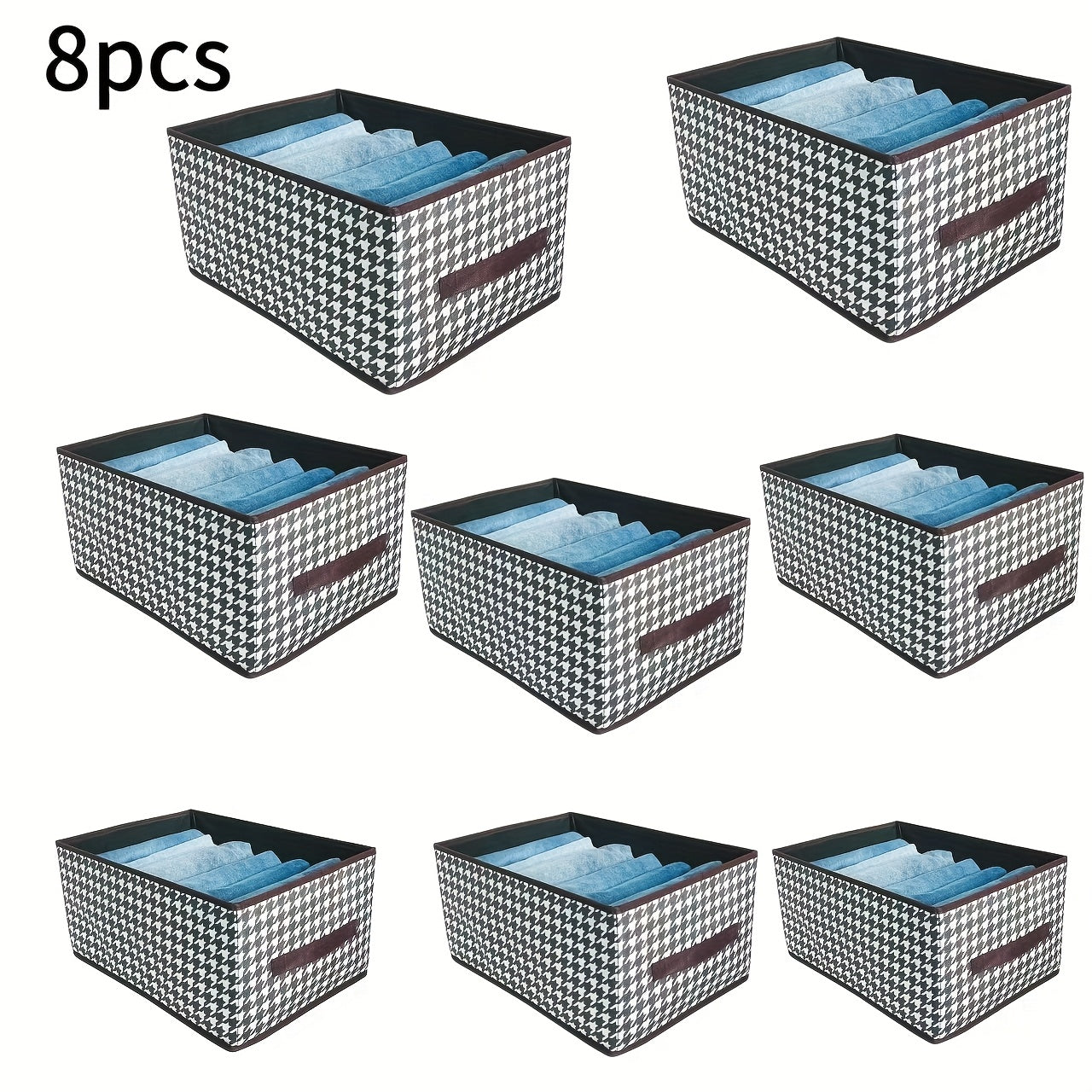 Большой набор складных контейнеров для хранения, 6 шт., ткань с гусиной лапкой, органайзер для одежды, игрушек, сундук