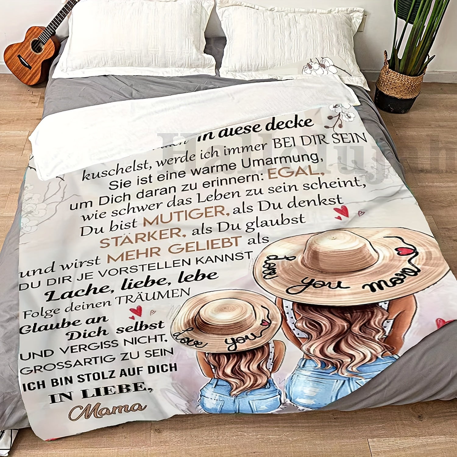 1 dona, Qulay to'shak, Qizimga shaxsiy xabar, Tug'ilgan kun sovg'alari, Juda yumshoq mikrofiber flanel to'shagi, Ona qizga ijobiy rag'bat va sevgi, Qizim