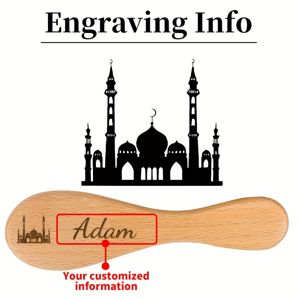 Очаровательная гравированная расческа для волос с персонализированным деревянным дизайном в виде мультфильма, изготовленная с вашим именем. Уникальный и продуманный вариант подарка на День матери или День отца.