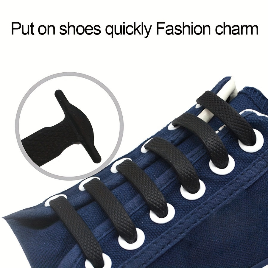 16 Pcs Elastic No-Tie Shoelaces Silicone Quick-Fit Durable Replacement