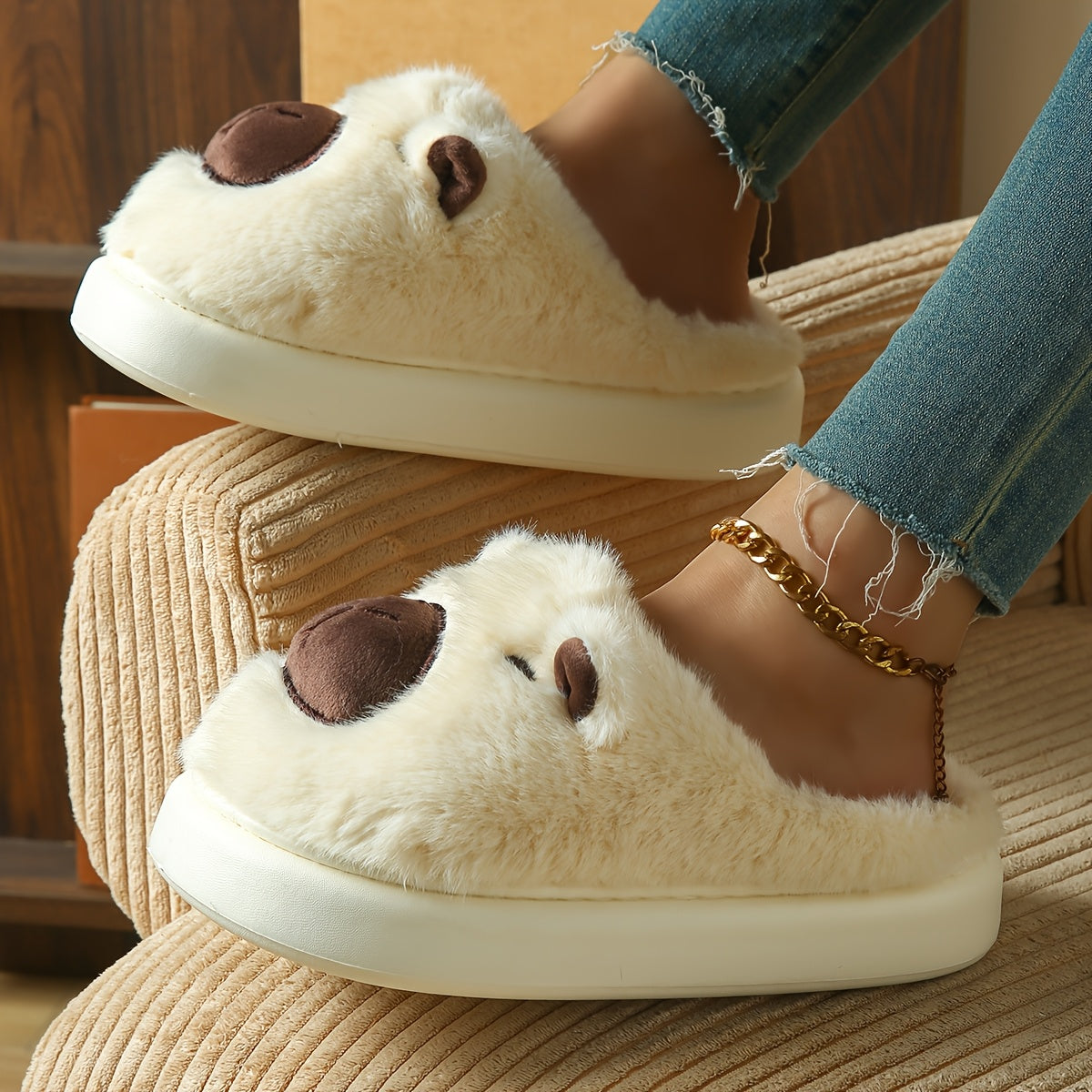 Women's Autumn Winter Kabbalah Slippers Indoor Home Couple Cushioned