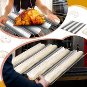 Karbonli po'latdan yasalgan teshikli baguette pishirgich non va pirojnoe uchun ventilyatsiya kanallari bilan, chirishga qarshi