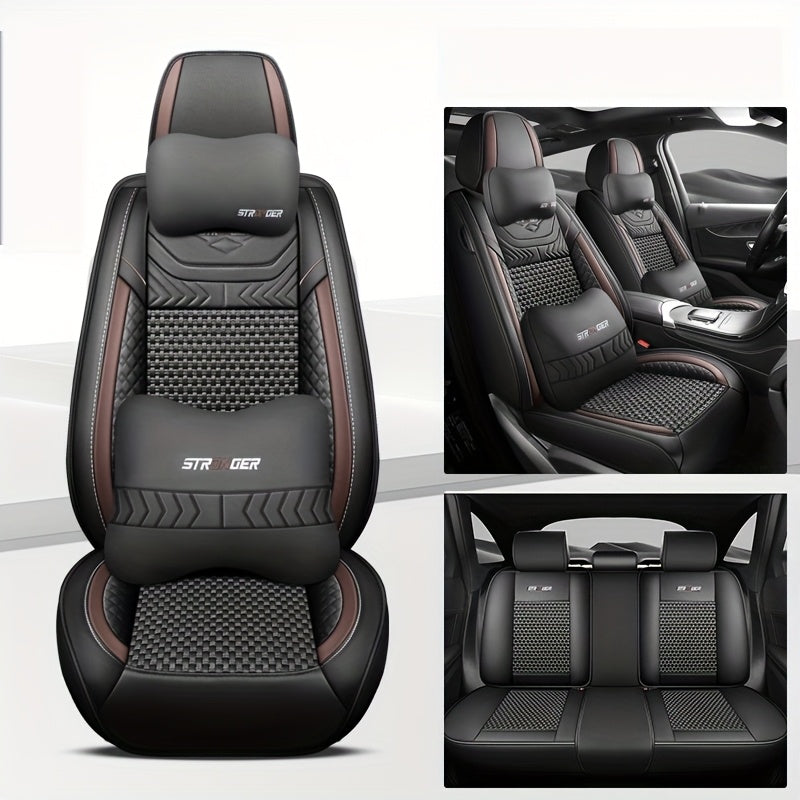 All-Season Polyester Seat Covers for Five-Seat Car Anti-Slip Full Surround