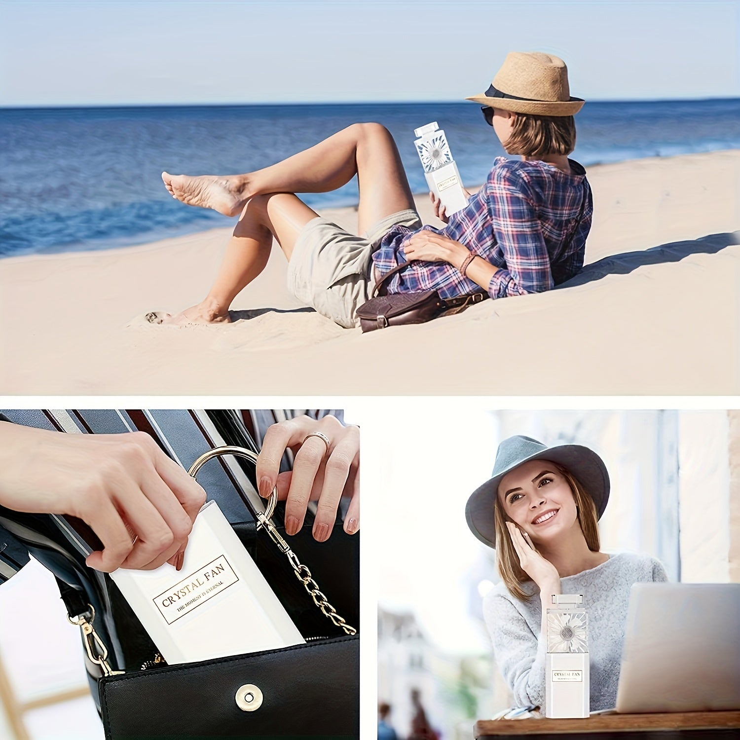 Rechargeable Personal Fan with Fragrance Pad, 3 Speeds, Portable, USB Charge