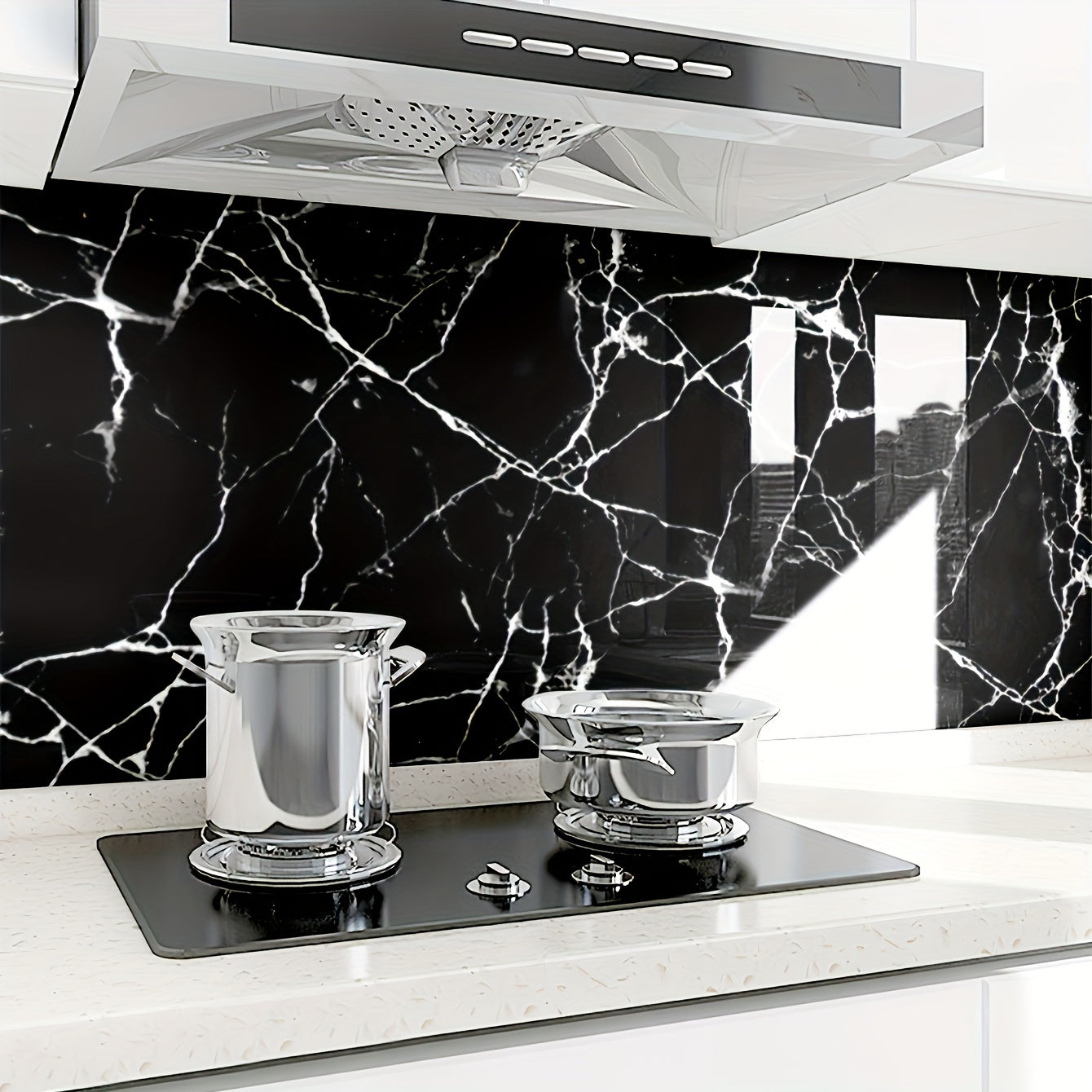 Marble Self-Adhesive Wallpaper Roll for Kitchen Countertop and Bathroom Vanity Waterproof Oil-Proof Easy DIY Decal