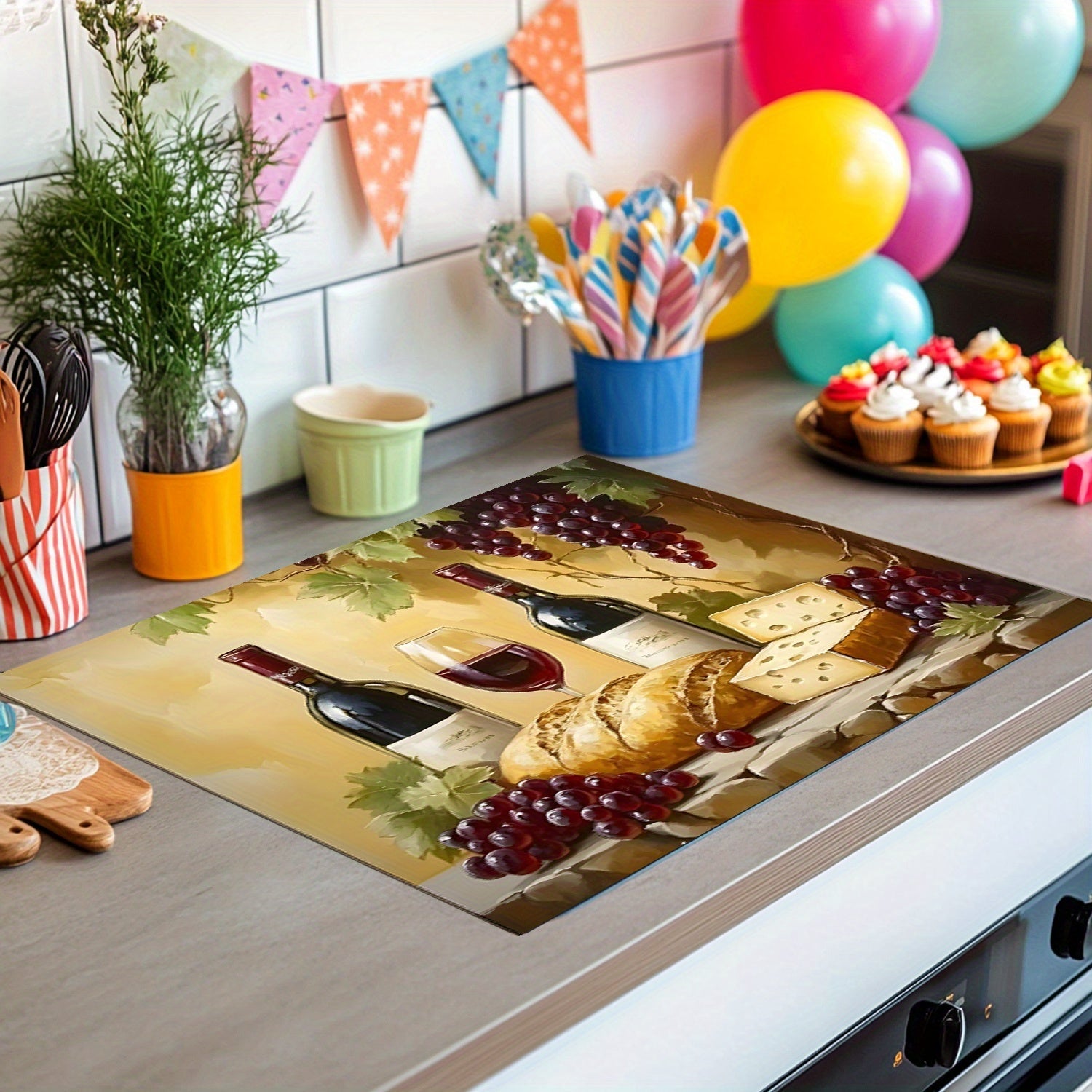 Полиэстеровая крышка для плиты с противоскользящим, царапиноустойчивым покрытием для варочных панелей и бытовой техники