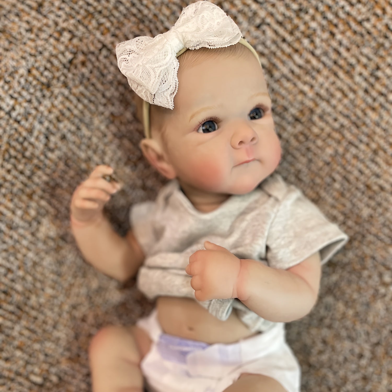 20-Inch Waterproof Vinyl Reborn Girl Doll with Realistic 3D Painted Skin and Hand-Painted Hair