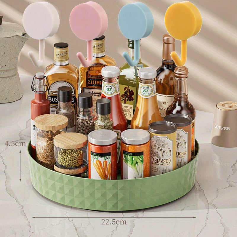 Rotating Spice and Snack Box with Storage Rack, Compact Countertop Organizer